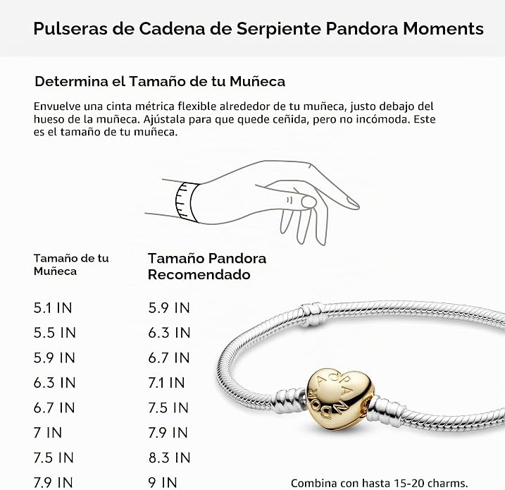 PANDORA MOMENTS – PULSERA CON CIERRE DE CORAZÓN