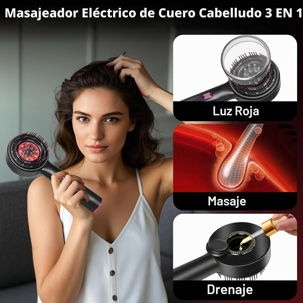 PEINE MASAJEADOR PARA CUERO CABELLUDO 3 EN 1