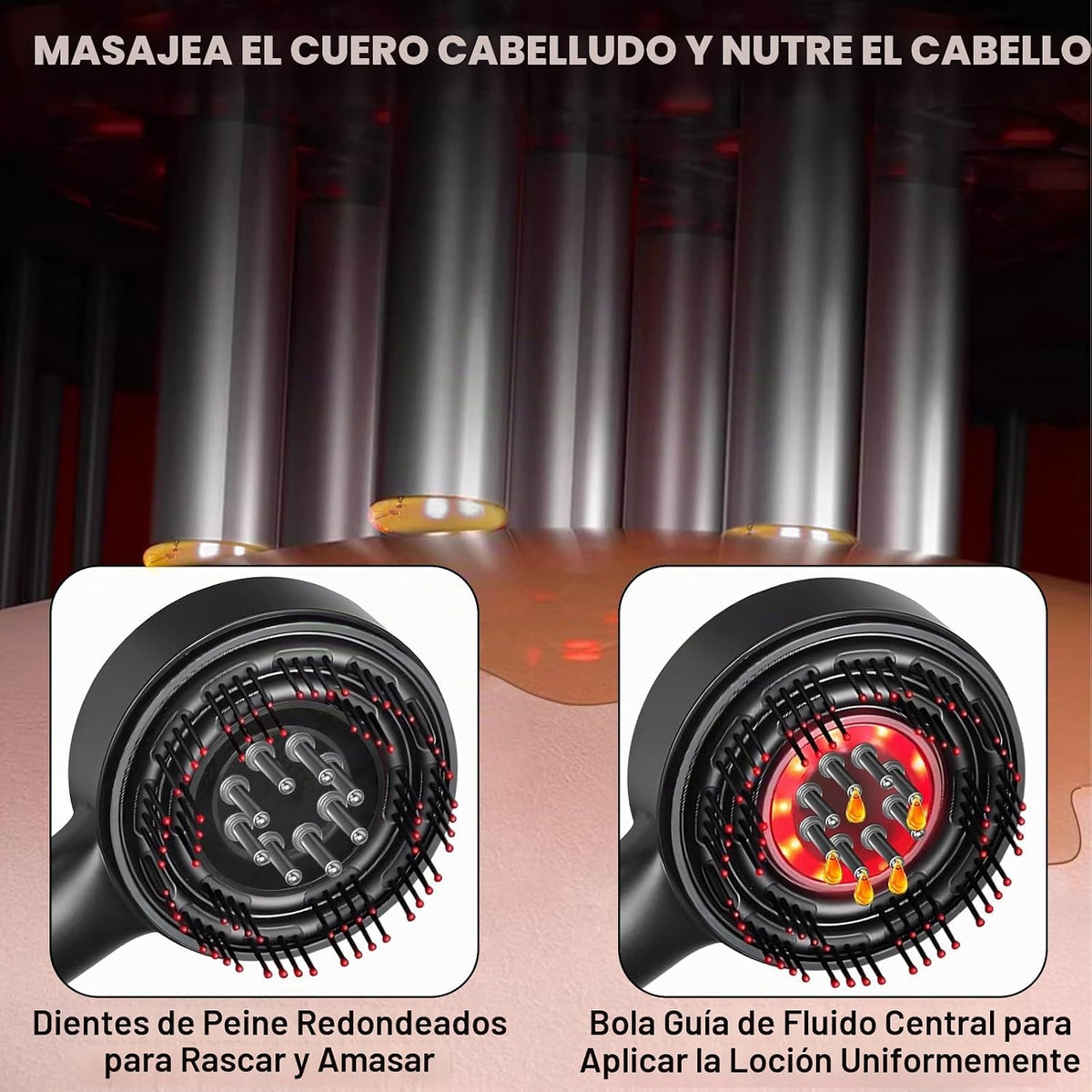 PEINE MASAJEADOR PARA CUERO CABELLUDO 3 EN 1