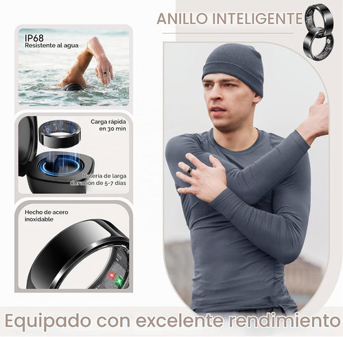 ANILLO INTELIGENTE PARA HOMBRE – SALUD Y ACTIVIDAD EN T